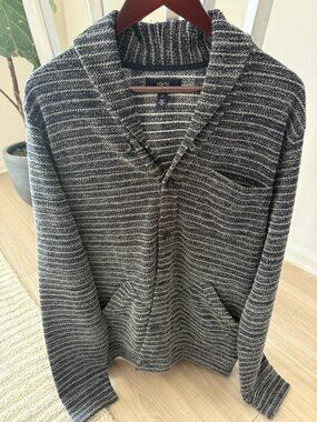 1901 Blue Striped Cardigan Large